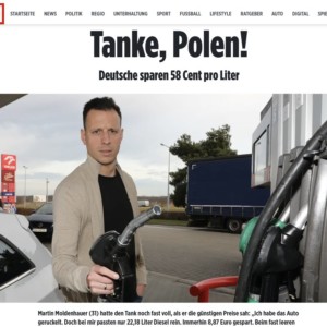 Germany Poland cheap fuel