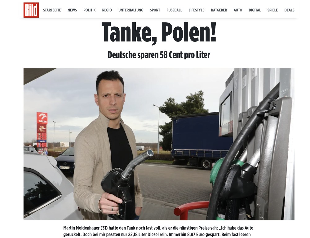 Germany Poland cheap fuel