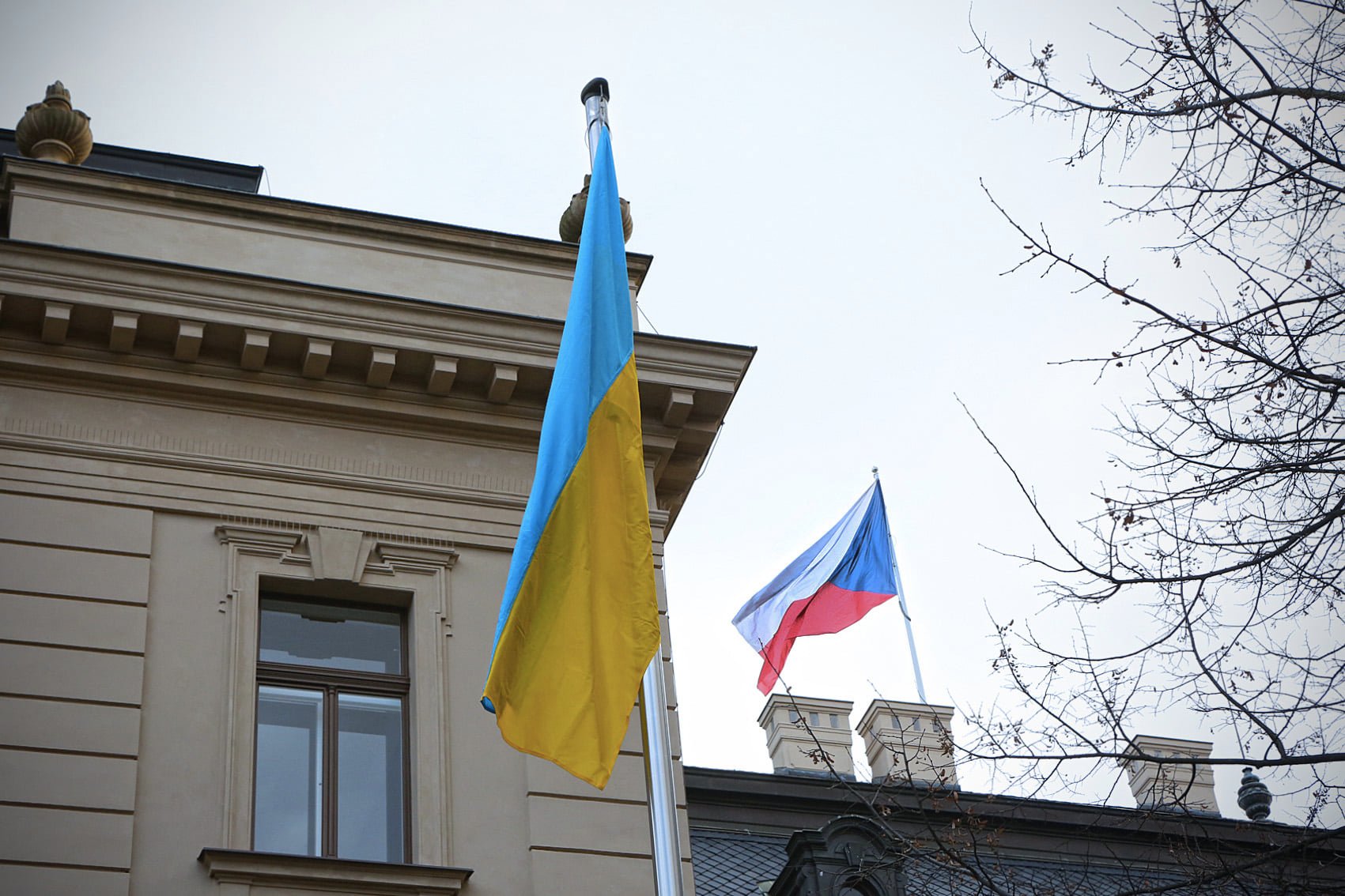 Ukraine, flag, Czechia, Petr Fiala, Tomio Okamura