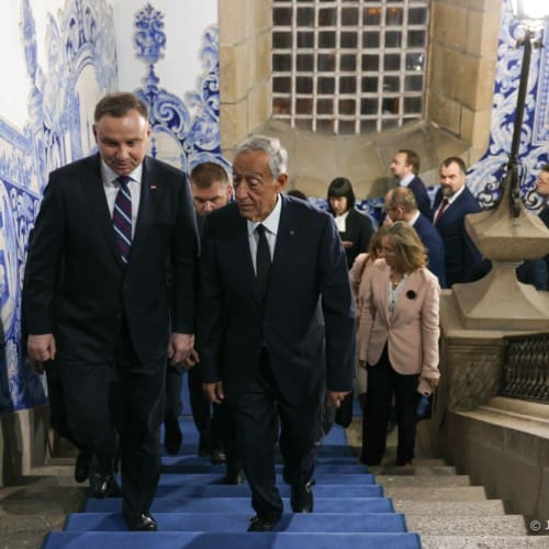 Andrzej Duda with President Marcelo Rebelo de Sousa in Lisbon